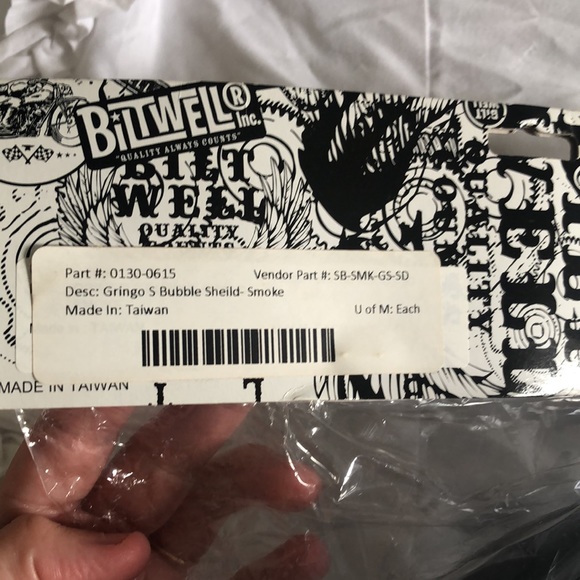 NWT Biltwell INC. GRINGO Bubble Shield in SMOKE - Picture 3 of 6